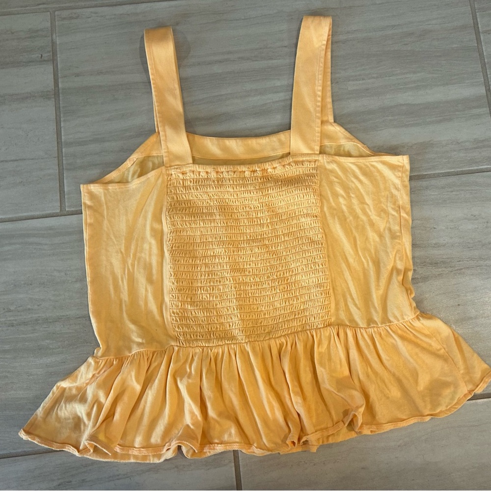 LOFT Peach Ruffle Tank Top - Picture 2 of 2